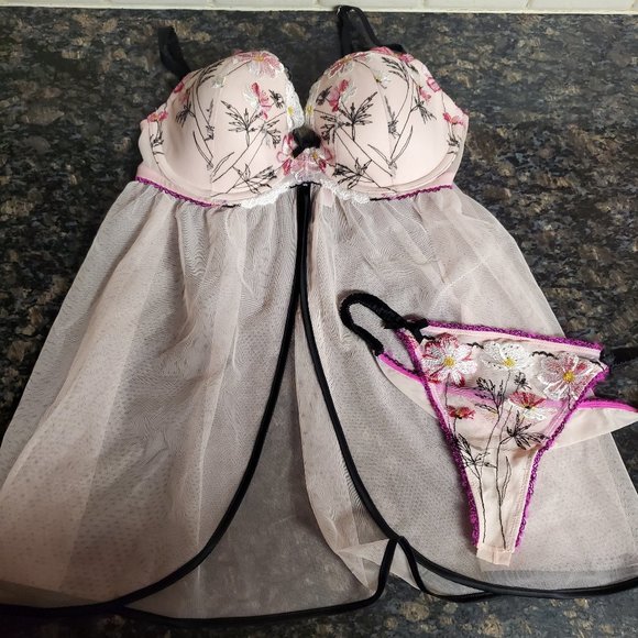 Victoria's Secret Other - Victoria's Secret Babydoll Lingerie Set 34D/Small